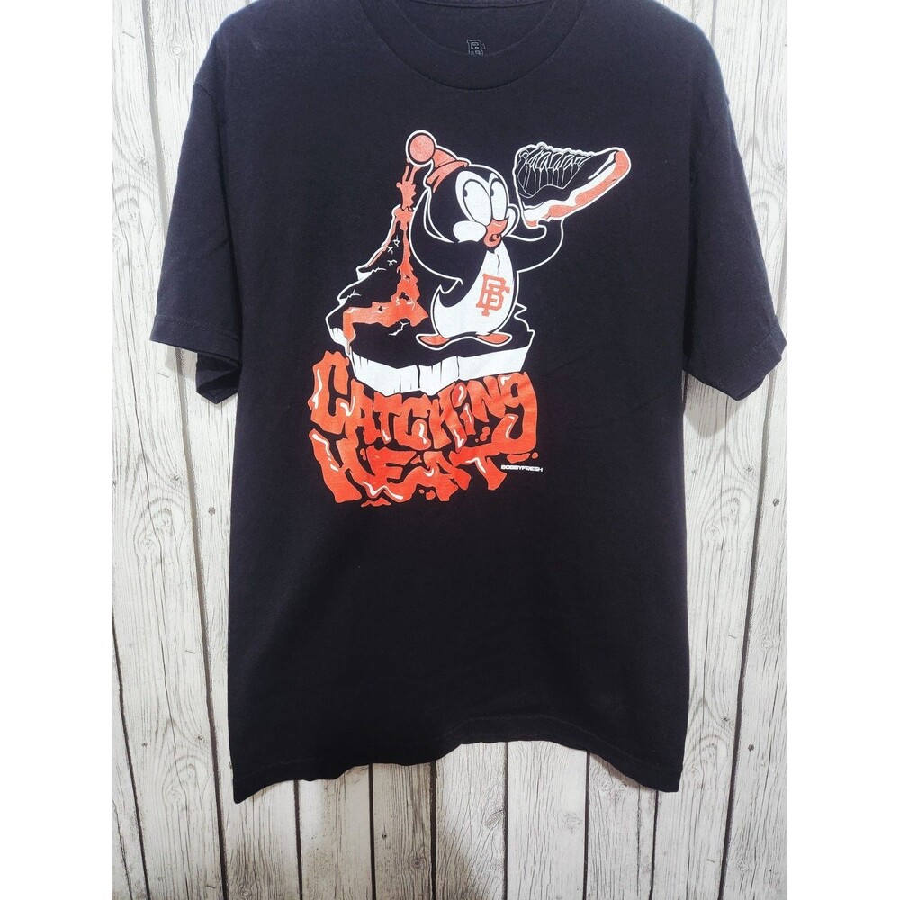 Bobby Fresh Chilly Willy Shirt Mens L Penguin Catching Heat Sneaker Lava Logo